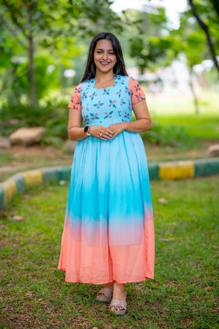 DUAL SHADE | MATERNITY GEORGETTE MAXI FULL LENGTH