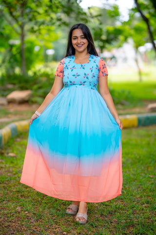 DUAL SHADE | MATERNITY GEORGETTE MAXI FULL LENGTH