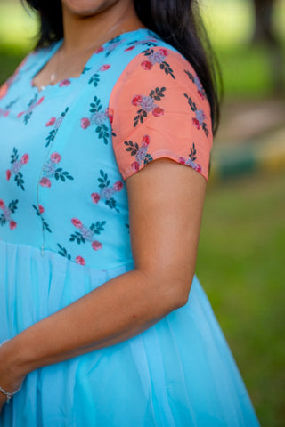 DUAL SHADE | MATERNITY GEORGETTE MAXI FULL LENGTH