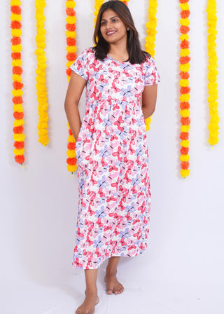 BUTTERFLY | NON-FEEDING MAXI – SHORT SLEEVES | ANKLE LENGTH MAXI