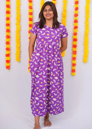 DOVE | NON-FEEDING MAXI – SHORT SLEEVES | ANKLE LENGTH MAXI