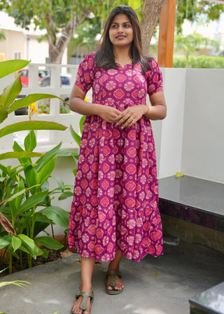 PURPLE KOLLAM | MATERNITY MAXI ANKLE LENGTH