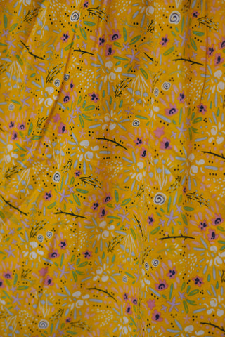 YELLOW TINY FLORAL | NON-FEEDING MAXI – PUFF SLEEVES | ANKLE LENGTH MAXI