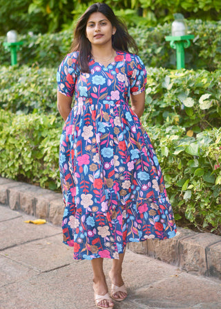 BLUE BLOOM | MATERNITY MAXI ANKLE LENGTH