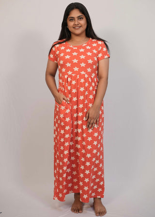 STAR | NON-FEEDING MAXI – SHORT SLEEVES | ANKLE LENGTH MAXI