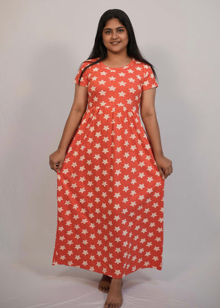 STAR | NON-FEEDING MAXI – SHORT SLEEVES | ANKLE LENGTH MAXI
