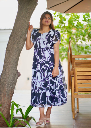 MONOCHROME | MATERNITY GEORGETTE MAXI ANKLE LENGTH