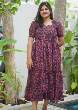 BERRY SPLASH | MATERNITY GEORGETTE MAXI ANKLE LENGTH