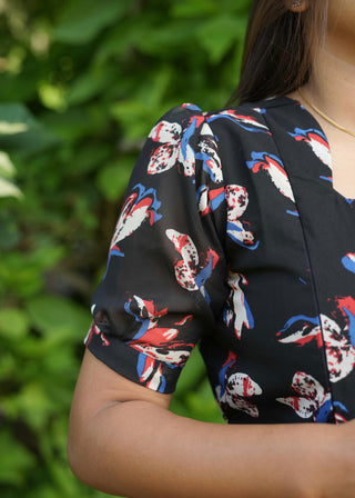 BLACK RED FLORAL | MATERNITY GEORGETTE MAXI ANKLE LENGTH