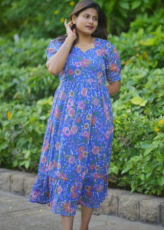 SAPPHIRE BLOOM | MATERNITY GEORGETTE MAXI ANKLE LENGTH