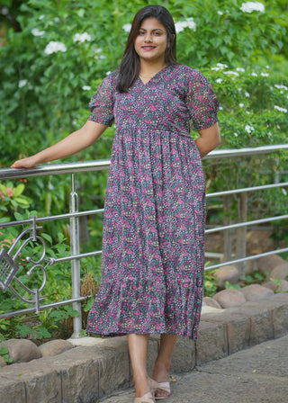 TWILIGHT BLOOSOM | MATERNITY GEORGETTE MAXI ANKLE LENGTH