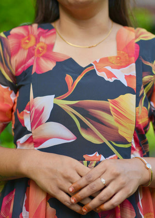 BOHEMIAN FLORAL| MATERNITY GEORGETTE MAXI ANKLE LENGTH