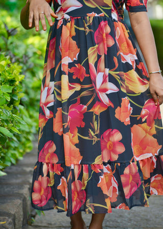 BOHEMIAN FLORAL| MATERNITY GEORGETTE MAXI ANKLE LENGTH