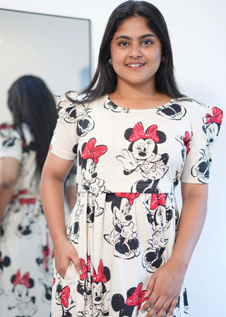 MICKEY | ZIPLESS MATERNITY MAXI-PUFF SLEEVES | FULL LENGTH MAXI