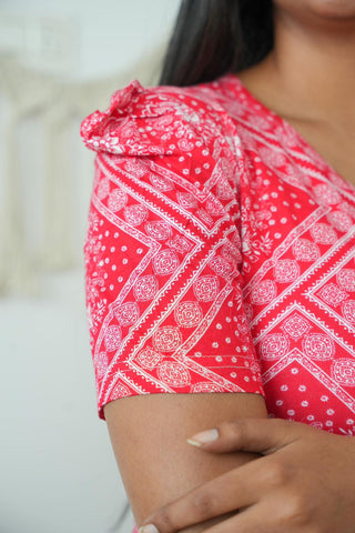 RED PARSLEY | NON-FEEDING MAXI – PUFF SLEEVES | FULL LENGTH MAXI