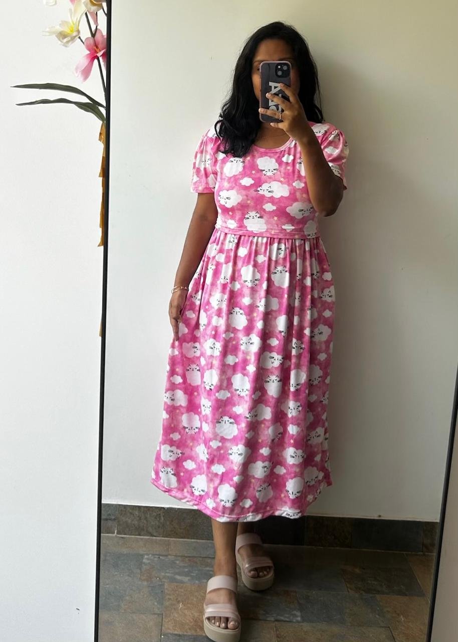 Pink floral maternity maxi dress best sale