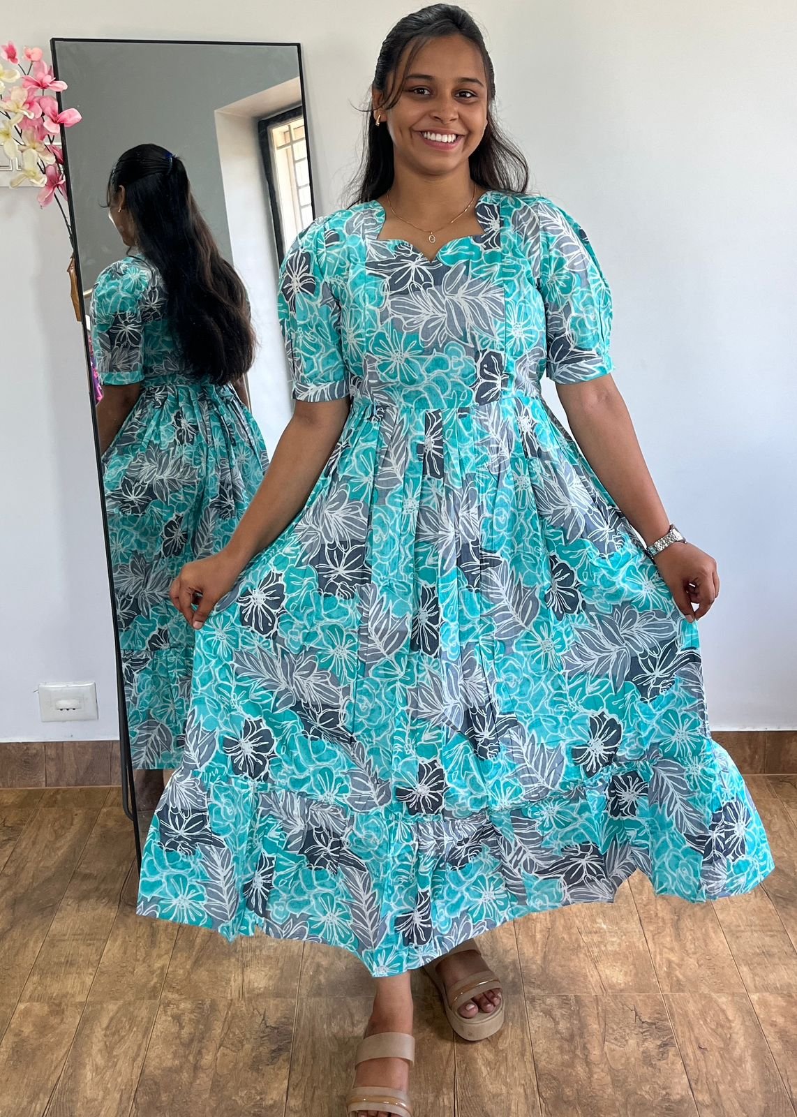 OCEAN | MATERNITY COTTON KURTI ANKLE LENGTH | WITHOUT LINING